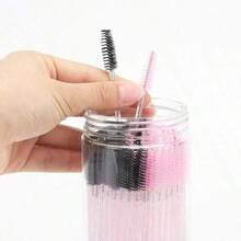 100/50PCS Eyelash Brushes, Mascara Wands With Container, Bendable Disposable Eyebrow Spoolies, Lash Brush For Lash Extensions, Eyebrow Spoolie, Castor Oil Brushes (Not All Sku Are In Bottle) (Multiple Colors Available)