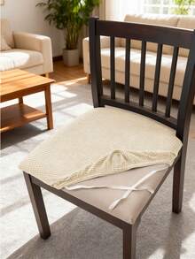 1 pieza Funda de asiento de silla de jacquard gruesa, funda de silla elástica desmontable y antideslizante para sala de estar, restaurante, cocina