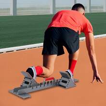 TFCFL Running Starting Blocks, Aluminum Alloy Running Track Blocks, Adjustable Running Track Blocks Or Bracing A Runner's Feet At The Start Of A Race In Track And Field - Silver Grey - View 1