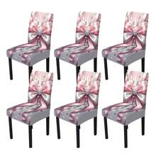 1/4/5/6/7/36 pièces Ensemble de housses de chaise/housses avec nœud double couche et motif de cristal à gland pour Noël, convient pour la maison, le restaurant, l'hôtel, idéal pour la décoration quotidienne moderne. La nappe s'adapte à une table de salle à manger carrée, la housse de chaise élastique est lavable.