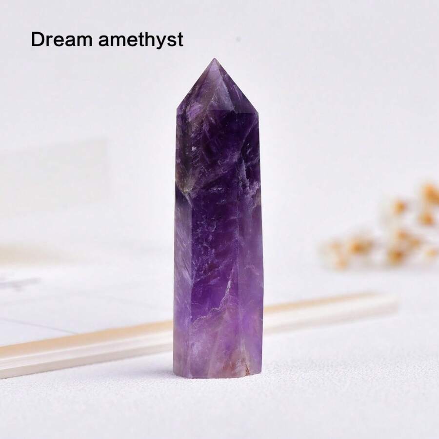 1件 3*0.8cm 天然七脈輪六角形水晶柱,不對稱紫水晶/白水晶/黃虎眼石天然石材質,適用於DIY珠寶製作/瑜伽/冥想/脈輪療癒/家居裝飾手工配件 - 彩色 - 查看 1