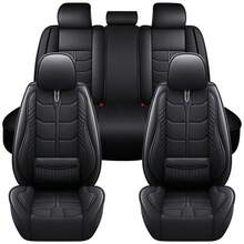 Leather Car Seat Covers Front Pair, Waterproof Faux Leather Seat Covers For Cars, Non-Slip Car Interior Covers Universal Fit For Most Cars Sedans Trucks SUVs - 標準黑色 - 查看 1