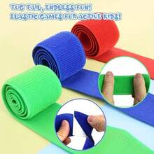 3件套彩色户外抓尾巴游戏带，成人及青少年团队建设趣味训练装备，可伸缩尾巴捕捉器，适合家庭户外活动、野餐嘉年华游戏和技能开发玩具 - 彩色 - 查看 5