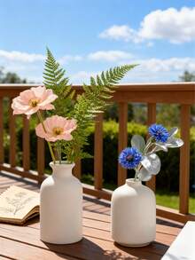 1pc Ceramic Vase, Suitable For Outdoor Gardens, Gardening Decoration, Home Living Room, Dining Table Display, Decorative Creativity, Desktop Display, Flowers Storage, Ornaments And Accessories, Etc.