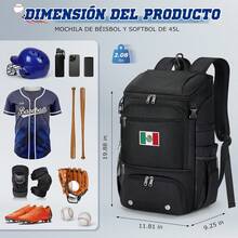 Mochila para Softball, Equipamiento y Viajes: Béisbol Hombre Ligera con Doble Almacenamiento de Cascos, Compartimento de Zapatos, Gancho para Valla, Para Adultos y Jóvenes - gris - Ver 11