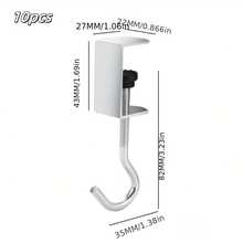 3 pezzi Ganci portatili per borsa da scrivania, ganci per borsa da studente in classe, ganci per cartella da scrivania, ganci laterali per scrivania, design antiscivolo, ganci rimovibili per scrivania, alta capacità di carico, forniture per scuola, casa e ufficio