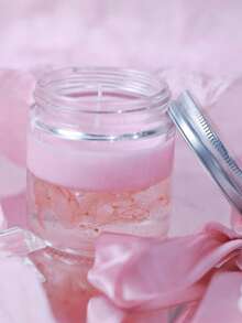 1 Box 1 Cup Pink Floating Flower Scented Candle, Atmospheric Home Fragrance Candle For Living Room, Bedroom, Study, Gift For Friends