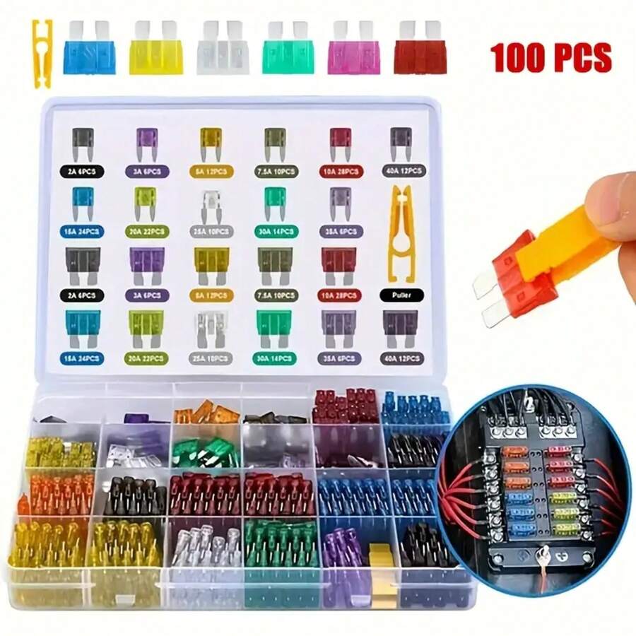 60pcs [Auto Fuse Kit] Standard And Mini Blade Auto Fuse Assortment Kit| Fuses Automotive For Marine, RV, Camper, Boat, Truck - Car Fuse Inserts -60 Pcs - View 1