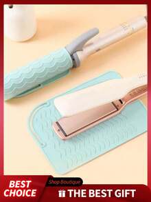 1pc Silicone Heat Resistant Mat, Travel Essential, Suitable For Straighteners, Curling Irons, Universal Size, Heat-Resistant, Convenient Storage And Travel. This Non-Slip Silicone Heat Pad Protects Your Styling Tools, Ideal For Christmas Gifts, Also Can Be Used For No-Heat Curling. - Multicolor - View 7