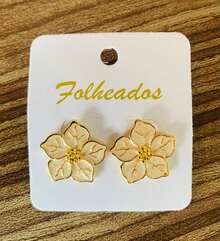 Enameled 5-Petal Flower Earring - 閃閃發光 - 查看 2