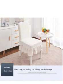 Dining Chair Covers Stretch Parsons Chair Slipcover With Skirt Chair Covers For Home Dining Room Restaurant Banquet - 白色 - 查看 3