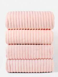 1pc Or 4pcs Set, Simple 3D Striped Coral Fleece Soft Absorbent Non-Shedding Towel, Supermarket Gift, Household Adult Couples Face/Hand Towel, 30*70cm Multi-Purpose Towel Or 52*100cm Large Towel Shower Towels For Beaty Salon, Hotel Sports,Home Essentials, Towel, Skin Care