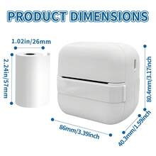 Mini Printer, Inkless Sticker Thermal Printer With 6 Rolls Of Printing Paper , Suitable For Text, Notes, Photos, Course Labels, To-Do Lists, Compatible With IOS & Android