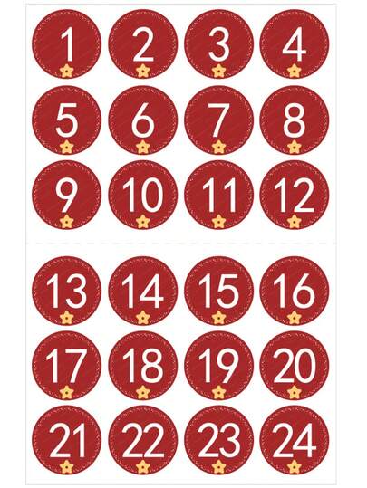 Naklejki z cyframi do kalendarza adwentowego (1 szt. – 14,5 cm) / 1 szt. A4 (19,5 cm – 30,5 cm) w formacie A4 (19,5 cm – 30,5 cm), Naklejki z odliczaniem do świąt Bożego Narodzenia (1-24), Naklejki z cyframi do kalendarza odliczającego do świąt Bożego Narodzenia (DIY), Naklejki z odliczaniem do świąt Bożego Narodzenia (Biuro i szkoła), Naklejka na prezent na imprezę, Artykuły do scrapbookingu, Dekoracje na Halloween, Akcesoria dla nauczycieli, Artykuły szkolne