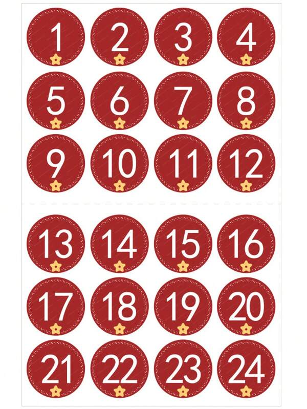 1 buc (3,9 in-5,9 in) / 1 buc A4 (7,8 in-12,2 in) Autocolante cu numere pentru calendarul de Advent de Crăciun, Autocolante calendar cu numărătoare inversă de Crăciun 1-24, Autocolante cu numere de Crăciun 1-24, Autocolante calendar cu numărătoare inversă de Crăciun DIY, Autocolant sigiliu cadou pentru petrecere, Rechizite pentru albume de scrapbooking, Decor de Halloween, Accesorii pentru profesori, Rechizite școlare