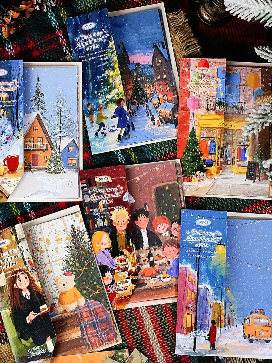 Hârtie Tori pentru scrapbooking, 20 buc/set, serie cu tematică de Crăciun, versatilă pentru jurnalizare, scrapbooking și scris