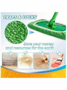 1/2/4/6/8片装绿色可重复使用拖把垫替换装 - 可水洗超细纤维干湿两用拖把垫，兼容扫地拖把，非常适合清洁地面和硬木地板（不含拖把） - 草綠色 - 查看 6