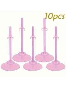 10 件透明玩具娃娃展示架 - 适用于家庭、客厅、办公室和节日装饰的塑料装饰配件 - 非常适合圣诞节、情人节和新年庆祝活动