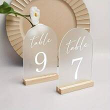 10/20/30pcs/Set, Wedding Table Numbers, Arch Frosted Acrylic Table Numbers, Modern Minimalist Table Numbers, Plexiglass Table Numbers For Wedding Reception, Wedding Signs, Table Signs, Wedding Table Decor