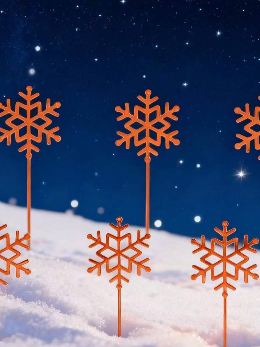 Metal Snowflake Garden Ornaments - Easter & Christmas Decorative Ground Stakes, Metal Crafts For Outdoor Decoration