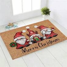 1pc Crystal Velvet Christmas Entrance Mat, Home Doormat, Anti-Slip Carpet Floor Mat