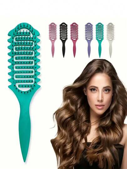 1-Piece Set Of New Special Hair Brush Design Curling Brush - Available In Multiple Colors (Green, Purple, Black, Rose Red) For Styling And Combing Men's And Women's Curly Hair, Reducing Pulling And Splitting Of Curls. Curling Brush, Curling Comb, Hair Care, No Tools, Suitable For Daily Commuting, Dating Parties, Travel, Hair Salons
