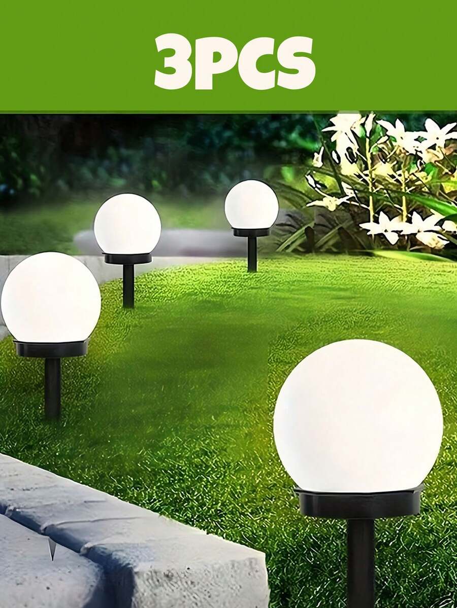 3 Stück Solar-Kugelleuchten für den Weg, 3 LED Outdoor wasserdichte dekorative Solar-Kugelleuchten für Garten, Rasen, Gehweg, Outdoor Halloween Dekoration, Outdoor Weihnachtsdekoration