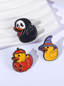 3pcs Cartoon Animal Metal Badges, Cowboy Decoration Duck Pin Brooch For Men And Women, Daily Wear - Duck - View 10