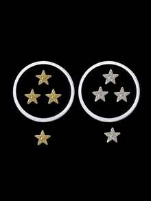 3 peças/caixa de joias de dente de metal com pedras preciosas em forma de estrela, joias de dente hip hop para homens (ouro/prata)