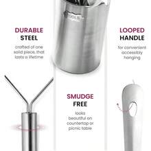 Juego de utensilios de cocina de acero inoxidable u2013 10 piezas antiadherentes y resistentes al calor, volteador, servidor de espaguetis, cucharn, cucharas para servir, batidor, pinzas, triturador de - Pago - Ver 8