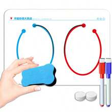 hoojojo 1 Peça Ferramenta de Ensino de Desenvolvimento do Cérebro Esquerdo e Direito, Auxílio para Melhoria do Equilíbrio e Atenção, Quadro Apagável Reutilizável, Conjunto de Treinamento de Coordenação Mão-Cérebro para Desenvolvimento Cerebral Geral, Acessórios de Treinamento de Controle de Caneta, Acessórios de Treinamento de Habilidades Motoras Finas, Suprimentos Educacionais Montessori, Desafio de Pensamento Jogo Cerebral, Acessórios de Interação Sensorial, Adequado para Ensino em Sala de Aula, Jogos Familiares e Locais de Festa Multiplayer