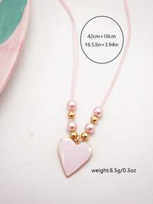 قلادة قلب معلق وردي ناعم وذهبي، قلادة خنّاق أنثوية رقيقة، لقاء رومانسي، يعزز الجاذبية الأنثوية، مناسبة للارتداء اليومي، هدية عيد الحب، إكسسوار حفلة