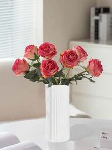 1 pièce Vase en plastique composite incassable, vase de table simple de 7,8 pouces de haut pour fleurs séchées, décoration de fleurs artificielles, décoration de maison, décoration de bureau, convient pour centres de table de mariage, décoration de pièce, vase à fleurs, vase en verre