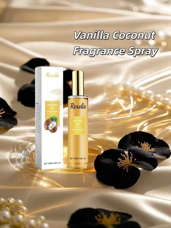 Roxelis Vanilla Coconut Fragrance Mist, Fresh Floral & Fruity Scented Body Spray