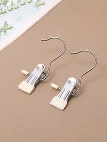 10pcs Portable Stainless Steel Clothes Clips With Hooks - Multipurpose Hanging Clips, Stainless Steel Versatile Hooks - Portable Hangers For Laundry, Pants, Hats And Skirts - Multicolor - View 13