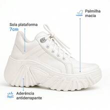 Buffalo Women's High Platform Sneakers Tractor Shoe 7cm High Promotion - White - View 8