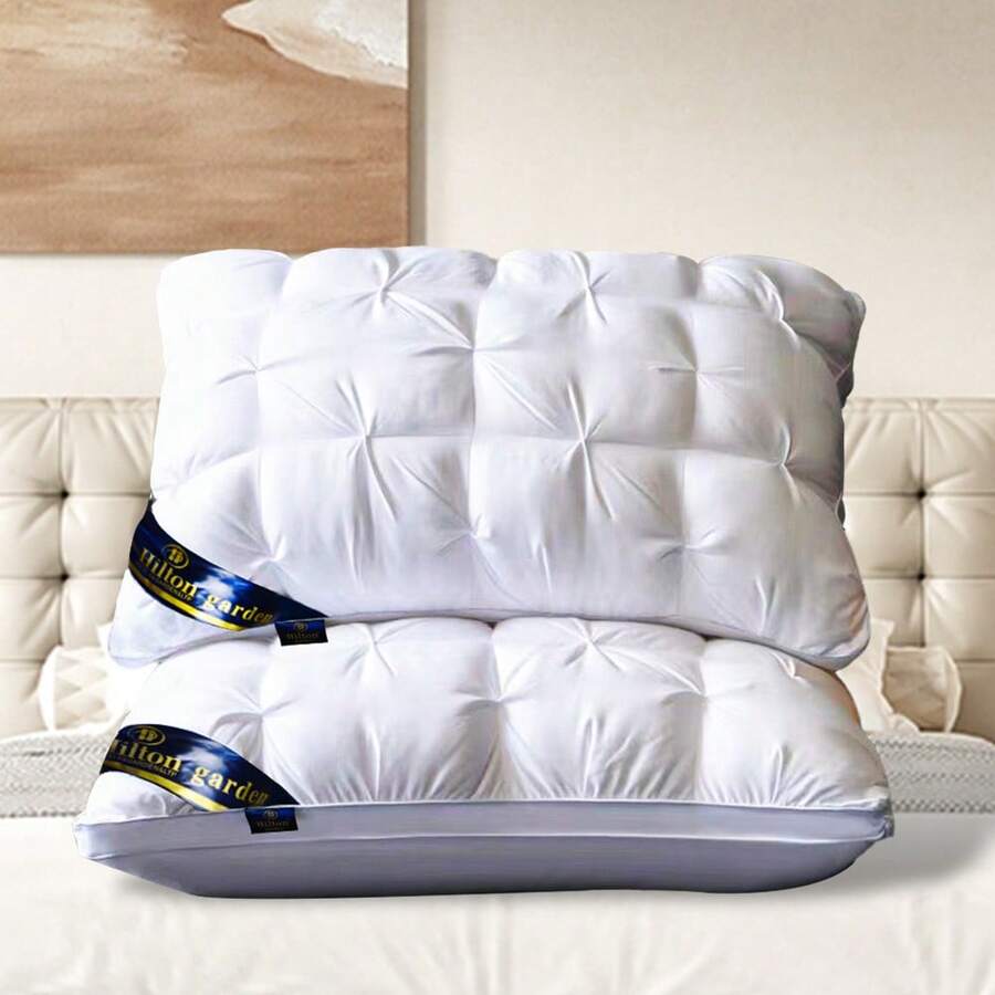 2 Pillows - Household Pillows - Bed Pillows, - 白色 - 查看 1