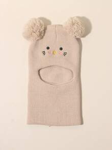 1 pezzo Cappello balaclava in maglia con ricamo a gatto, carino per bambini, cappello invernale caldo e casual per neonati/bambini, adatto per bambino/bambina, berretto da sci per uso quotidiano e all'aperto - Multicolore - Visualizzare 48