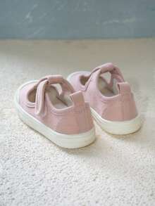 1 Pair Girls' Cute & Fashionable Thong Style Breathable Casual Canvas Shoes, Suitable For Spring & Autumn - Pink - View 4