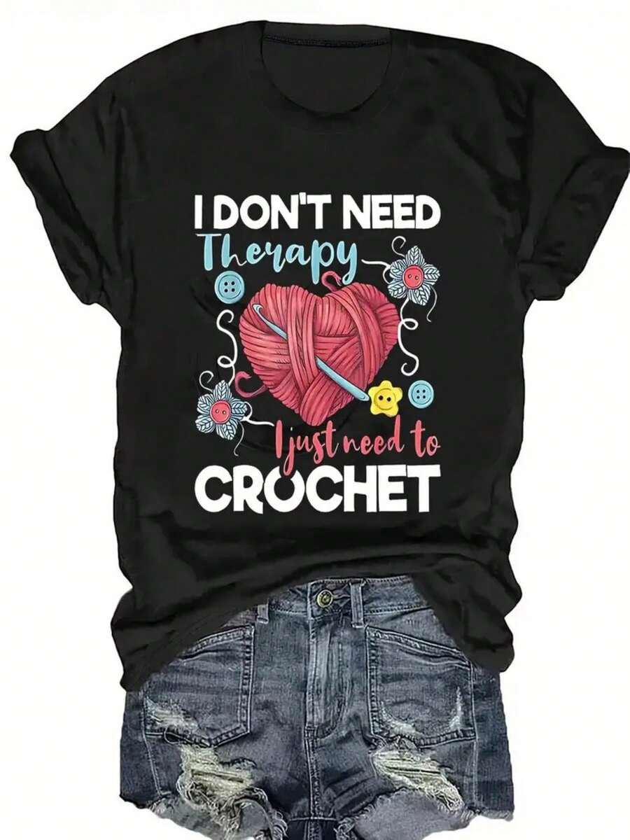 Women's 220g pure cotton multi-color T-shirt, printed with the "I Don't Need Treatment" pattern, soft and breathable short sleeved T-shirt for all seasons, Y2K millennium style, strong Halloween, Day of the Dead, Thanksgiving, Christmas, street fashion, popular Mexican clothing T-shirt, moisture wicking, machine washable, suitable for sports and outdoor travel, casual wear, celebration parties, holiday costumes and beach vacations, women's gift first choice! - Negro - Ver 1