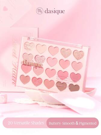  Dasique 20 色眼影盘，持久显色，毕业生日，易于使用，顺滑易晕染，纯素配方，无动物实验，节日必备，玫瑰女孩最佳色彩魅力氛围，女性圣诞礼物，时尚女性品牌彩妆，返校季