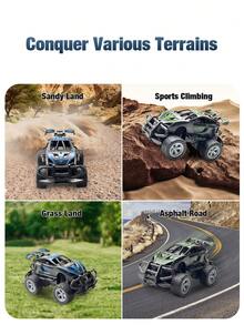 Coche de juguete de carreras todoterreno con control remoto, adecuado para todo tipo de terreno, tamaño compacto, gran regalo para niños