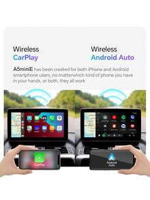 XUDA New 2 In 1 Wireless CarPlay AI Box, Wired CarPlay/Android Auto Wired To Wireless Carplay And Android Auto 2.4~5.0 GHz WiFi5, Stylish And Portable Compatible With Iphone IOS 10+ / Android 11+ Devices - Bright Black - View 10