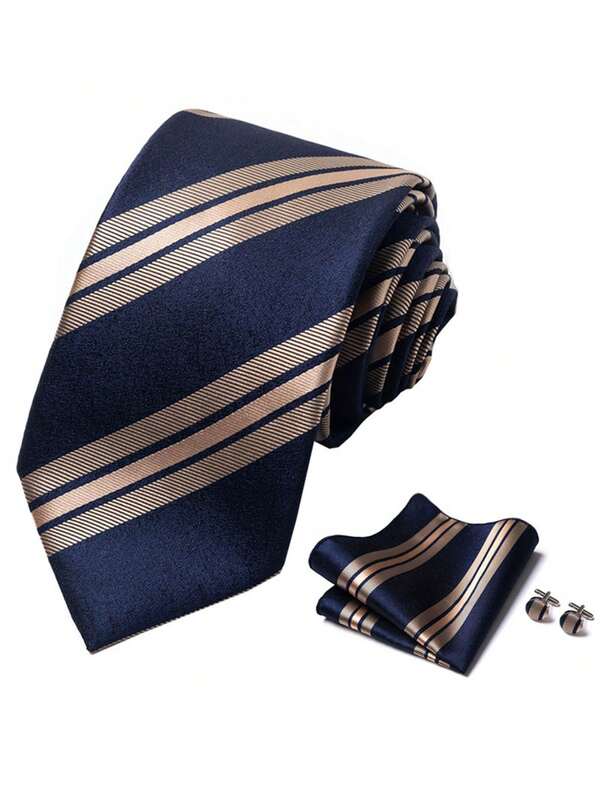 1pc Men's Blue Necktie, 7.5 Cm, Suitable For Occasions Like Festivals, Weddings, And Work
