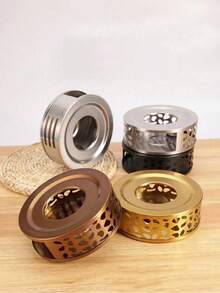 Réchaud à thé en acier inoxydable, chauffe-thé, réchaud de bureau isolé, réchaud chauffant, chauffe-thé à bougie, machine à thé d'extérieur, matériau épaissi robuste et durable, conduction de chaleur uniforme, conception compacte, facile à transporter, convient pour faire du thé, réchauffer le thé, chauffer le café, réchauffer les aliments, réchauffer le lait, simple et beau, surface ronde et lisse, conception de ventilation, scénarios d'utilisation illimités