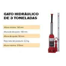 3 Toneladas Hidráulicos, Gato hidráulico para coche, Gato Hidraulico Plataforma Elevadora Para Auto, Gato Hidráulico Botella Para Vehículos, Rápida Soldado Con Autógena - 3T - Ver 10