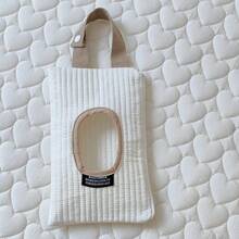 1 Simple Car Mounted Home Tissue Storage Bag, Baby Stroller, Cute Wet Wipes Hanging Bag, Easy To Draw, Portable Storage Bag - Beige - View 9