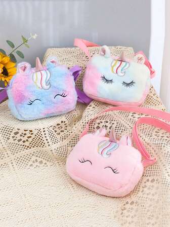 Kids Unicorn Adjustable Crossbody Bag, Cartoon Shoulder Bag, Cute Handbag & Coin Purse Gift For Little Girls