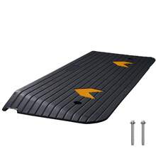 Upgraded Rubber Threshold Ramp, 1.5 Inch Height Wheelchair Ramp Doorway, Natural Curb Ramp With 33069 Lbs Rated Load Capacity, Non-Slip Textured Surface Rubber Curb Ramp For Wheelchair And Scooter, Black - 1.5英寸 - 查看 8