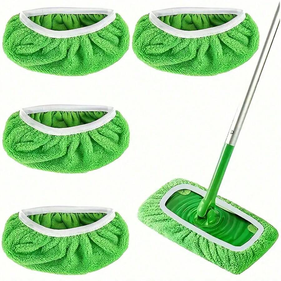 2/4/6/8PCS Green Reusable Mop Pads Refills Fit For - Washable Microfiber Wet And Dry Mop Pad Compatible With Sweeper Mops, Perfect For Surface And Hardwood Floor Cleaning(Mop Is NOT Included) - Grass Green - View 1